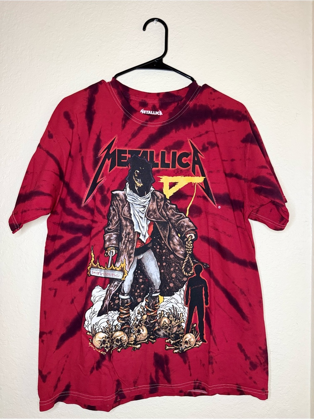 Metallica Red Tie-Dye Graphic Short Sleeve Tee